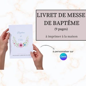 Baptism to personalize on Canva - DIY Baptism Mass Booklet - Baptism Mass Booklet Template to download and print