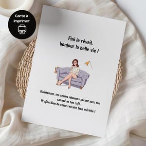 Retirement Card, Printable French Retirement Card, Printable Digital, Retirement Card for Women, Retirement Gifts