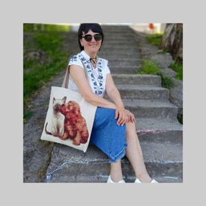 Bunte Gobelin Handtasche - Extra Große Boho Schultertasche.
