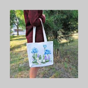 Women&#39;s shoulder bag with hand embroidery ribbons, floral embroidery.Unique ribbon embroidery.Made in Ukraine