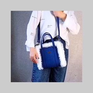 A unique handbag made of cotton cord - handmade . A gift for her. Made in Ukraine