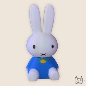 Miffy Figurine 3D Printed Hand-Painted | Miffy Mini Mascot for Aged 7+ Year Old
