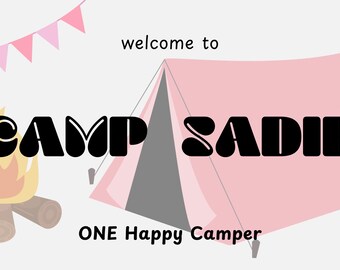 Banner de fiesta personalizado - Campamento