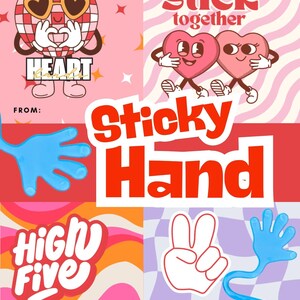 Sticky Hand Valentine – Retro- Funky- Non Candy Valentines – High Five – DIRECT DOWNLOADEN