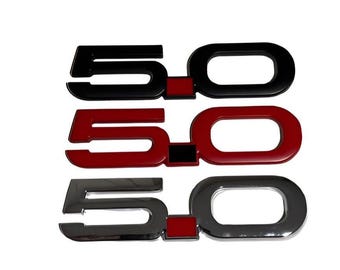 2x Side Badge Fender Emblems 3D Chrome Finish Logo 5.0 Decal Ford Mustang Cars