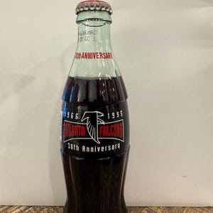 Vintage Coca Cola Bottle 30th Anniversary Atlanta Falcons 1966-1995