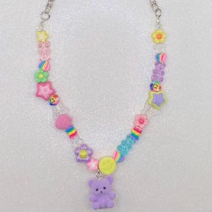 Beaded Bag Chain Colorful Pastel Y2K Bag Charm Accessory Gift for Her Handmade