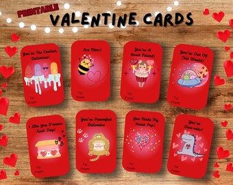 Valentine Cards, Kids Valentine Cards, Printable Valentine Cards, Downloadable Valentine Cards, Cute Valentine Cards, Vday Cards, Gift