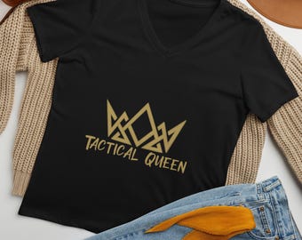 Camiseta de mujer de cuello en V de corte relajado