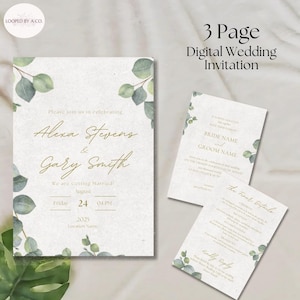 Sage Green Wedding Invitation, Digital Download Wedding Invitation, Canva Wedding Invitation, Modern Wedding Invitation, Digital Download