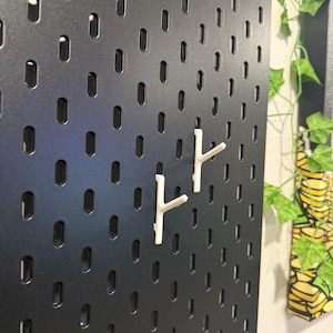 10 Pack Angled Utility Hooks | IKEA-Compatible Pegboard Hooks | 3D Printed J-Hooks for SKÅDIS or Pegboards | Garage, Craft, Kitchen Use