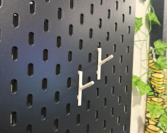 Paquete de 10 ganchos angulares para tableros perforados / Compatible con IKEA SKÅDIS, impresión 3D
