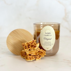 Original | Beeswax Candle | 100% Pure Organic Beeswax with Cotton Wick | 9 oz. | Glass Jar | Bamboo Lid | Hand-poured in Small Batches