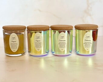 Beeswax Candle Sampler: Hand-Poured, Glass Jar, Cork Lid, Hometown Collection