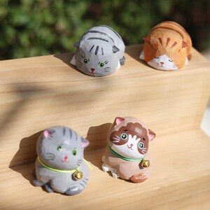 Handmade Wooden Cat Figurine,Hand-Carved Wood Cat, Wooden Cat Sculpture, Minimalist Cat Ornament,Unique Cat Lover Gift, Gift For Her