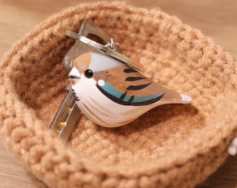 Hand-Carved Wooden Bird Keychain-Gift for Bird Lovers, Desk Decor,Wood Bird Ornament,Bag Decoration,Car Keyring,Gift to Friend,Bestie,Family