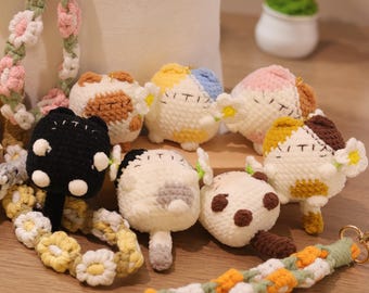 Crochet cat keychain, Handmade Crochet Cat,Crochet Cat Stuffed Animal, Gifts For Cat Lovers, soft chubby kitty, Car Keyring, Bag Decoration