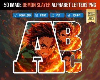 50 PNG Fonts (Tanjiro) Demon Slayer