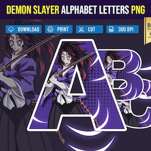 Demon Slayer (kokushibo) PNG Fonts - Etsy