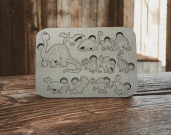 Puzzle In Legno Per Bambini 3-4 Anni - Dinosauri, Fattoria, Numeri, Giungla - Eazyonlineshop