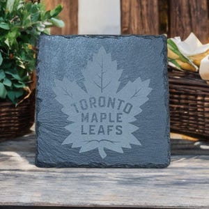 Maple Leafs de Toronto - Dessous de verre en ardoise - Fabriqué au Canada