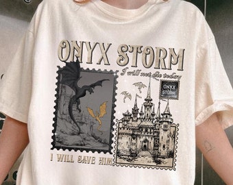 Camiseta de color cómodo No moriré hoy, lo salvaré, Onyx Storm, camiseta de la serie Fourth Wing, Dragon Rider, regalo para amantes de los libros