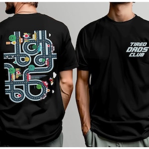 Tired Dads Club Race on Dad T-Shirt, Fathers Day Gift, Car Race Track Shirt, Playmat Shirt, Funny Mat Road Dad Tee, Dad Playing With Kids