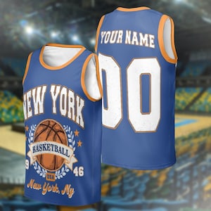 Personalized Name and Number New York Basketball Jersey Tank top, New York Tanktop, Custom NY 1946 Shirt, Knicks Basketball Fan Gift