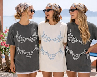 Coastal Bachelorette Comfort Color 2-kant T-shirt, Last Toast on the Coast Bachelorette, Bikini's Bride, Coastal Bach Party Tee