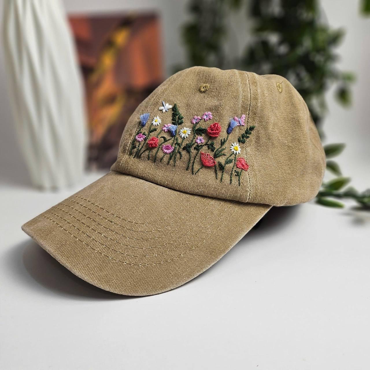 Denim jean hat with hand sewn 3D Rose decor Denim Cap Rose - Etsy main image 3
