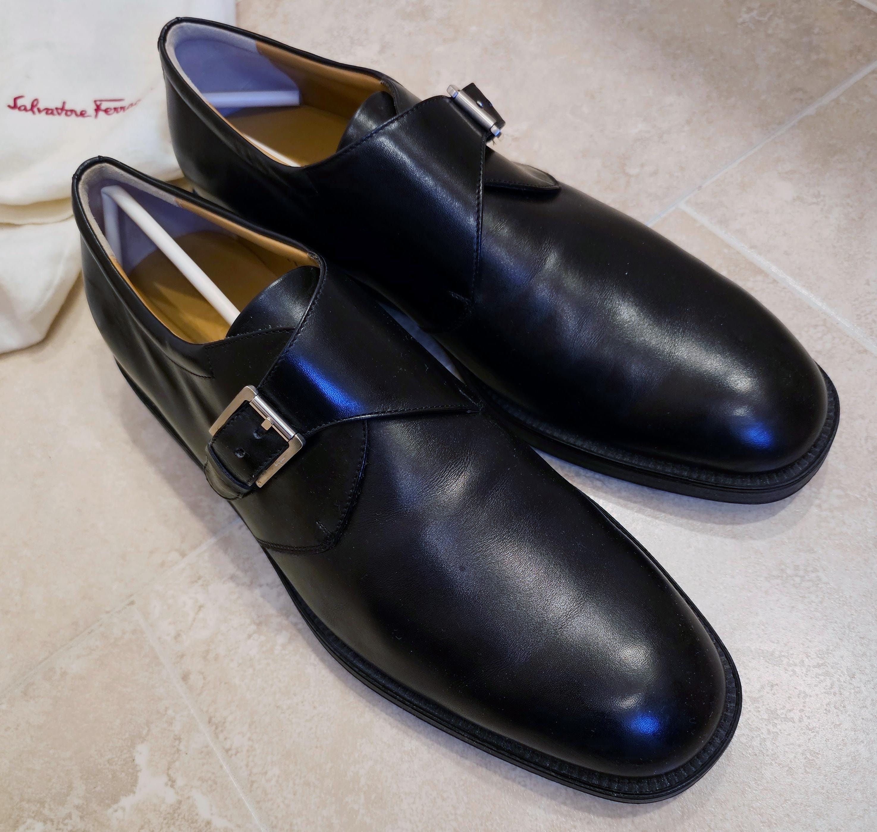 Salvatore Ferragamo Mens Size 11.5D Black Leather Single  display picture 3