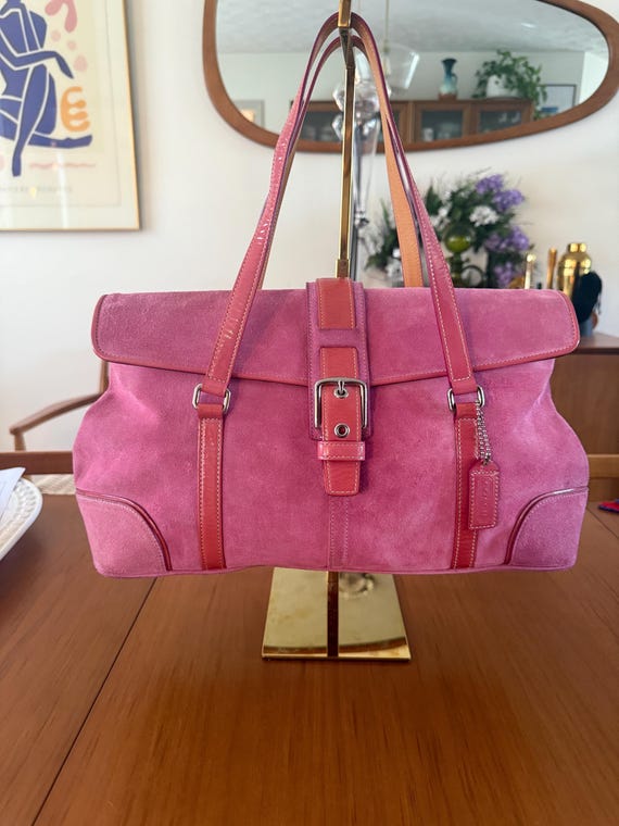 Vintage Coach Suede Tote Bag Pink Vintage pink suede coach - Gem
