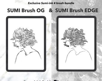 Set de pinceles Sumi Ink: Delineadores suaves y afilados para Procreate (Descarga digital)