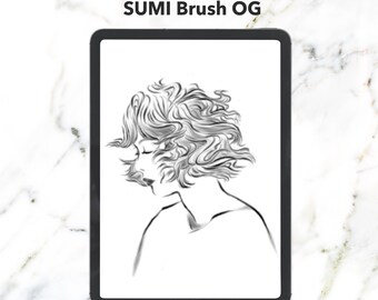 Pinceles delineadores de tinta Sumi: Caligrafía japonesa suave para Procreate (Descarga digital)