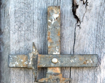 handmade barbed wire cross - Christian wall decor