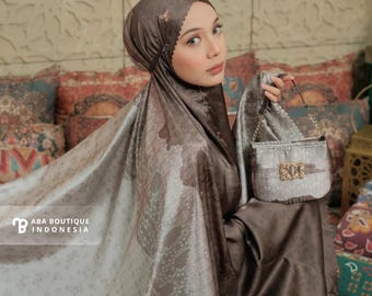 2in1 Armany Seide Gebet Mukena, muslimische Frauen, Umrah Hajj Geschenk