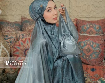 Mukena de oración 2 en 1 de seda Armany: Vestido hiyab para mujer musulmana