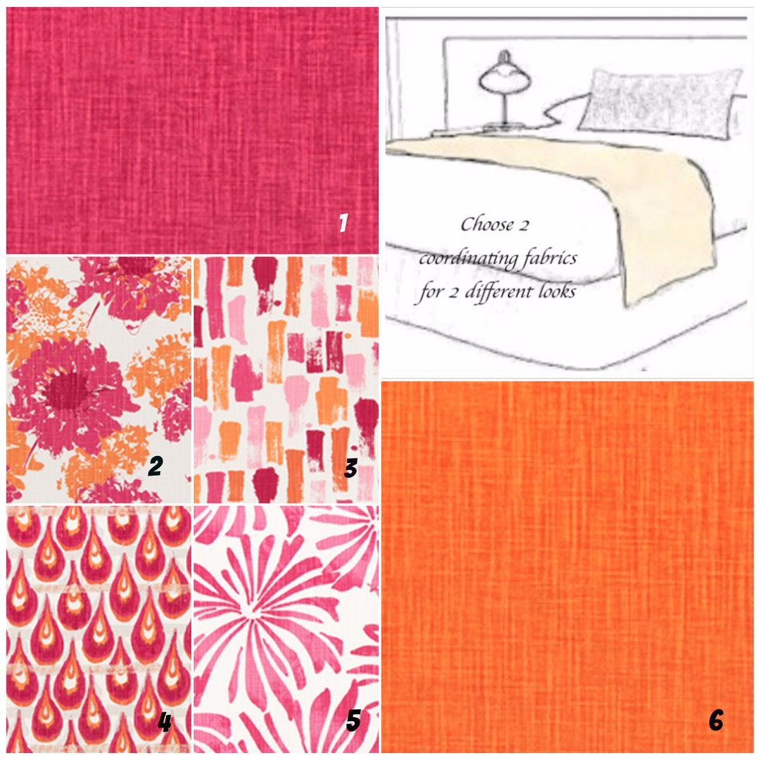 Pink Bed Scarf / Bed Runner / Orange Bed Runner / Hotel Bedding
