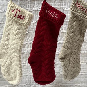 Personalized knit Christmas Stocking, Classic stocking, Holiday stocking, knit stockings, Personalized Stockings