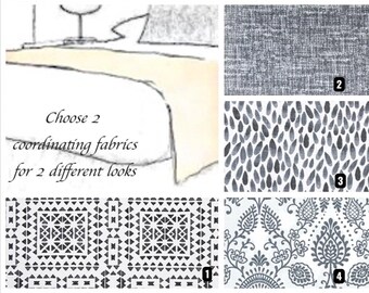 Black bed scarf / bed runner / Designer bed runner / Hotel bedding /  bedroom decor /  bed cover / Blanket / Bedding / reversible bed runner