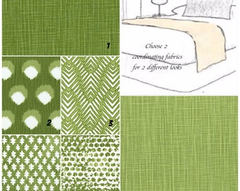 Green bed scarf / bed runner / Green bed runner / Hotel bedding /  bedroom decor /  bed cover / Bedding / reversible bed runner