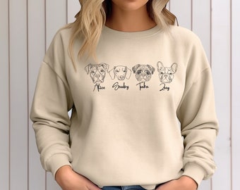 Dog Custom Embroidered Sweatshirt / Personalized Dog Sweatshirt / Dog Crewneck / Keepsake Dog Shirt / Dog owner gift