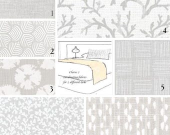 French Gray Bed Runner, Reversible 100% Cotton Grey Bed Scarf