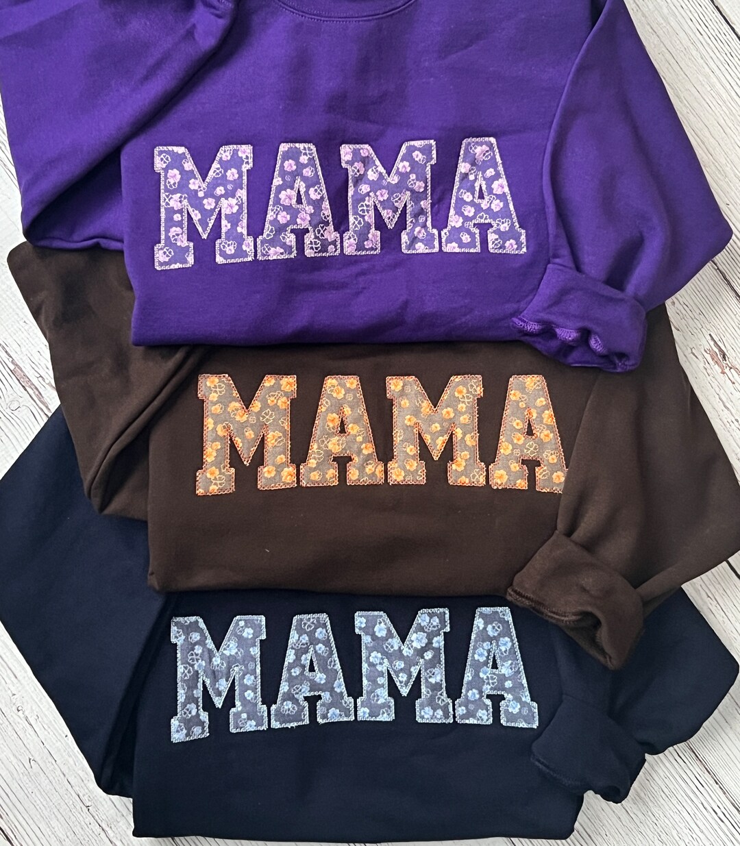 Mama Custom Embroidered Appliquéd Sweatshirt / Personalized Mama