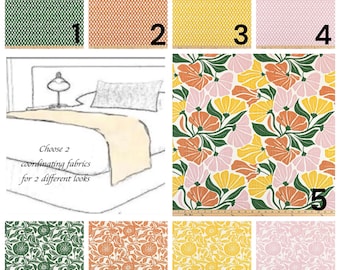 Floral Spring Bed Runner Scarf / Hotel Bed Linen / Reversible blanket