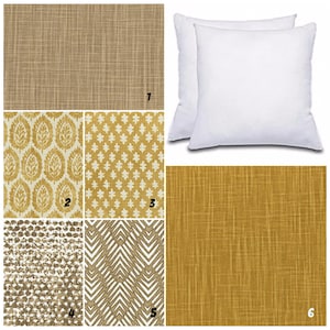 Brown Pillow Cover: Golden Accent Throw Pillow, Mix and Match