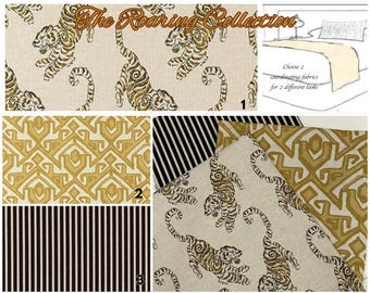 Roaring Collection Tiger Print Bed Runner, 100% Cotton Bed Scarf