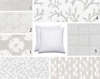 Decorative Double Sided Zippered Pillow Cover: French Grey Collection
