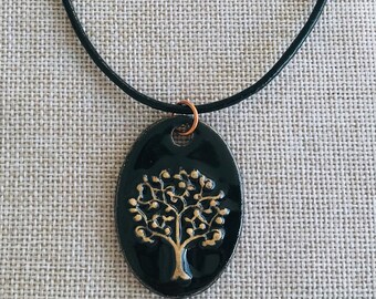 Black Tree of Life Necklace Kim O/'Hara Designs-Ceramic Jewelry