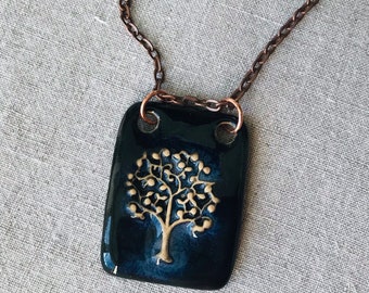 Black Tree of Life Necklace Kim O/'Hara Designs-Ceramic Jewelry
